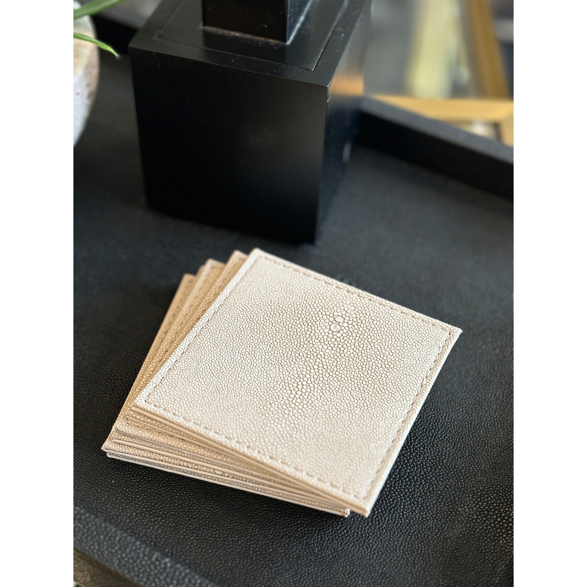 Faux Shagreen Coasters - Set of 6